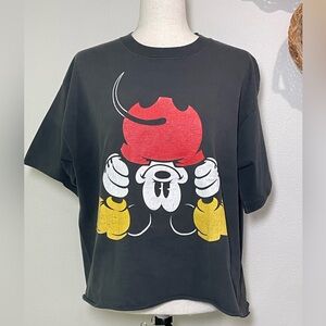 Vintage 90’s Mickey Mouse Black Tee T-Shirt Cotton Single Stitch Size One Size